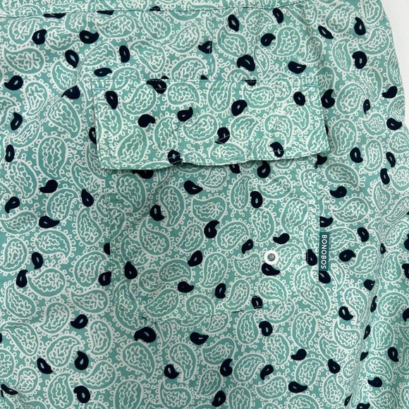 Bonobos Swim Trunks Men's 38 Green Seafoam Paisley Print 7" Inseam W Brief Liner - Picture 11 of 12